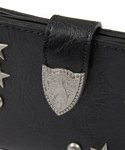 ILLIGO(イリゴ)/ミニ財布 ウェスタン アコーディオン カード ウォレット/WESTERN ACCORDION CARD WALLET | AT6252070 | ブラック