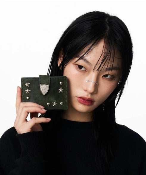 ILLIGO(イリゴ)/ミニ財布 ウェスタン アコーディオン カード ウォレット/WESTERN ACCORDION CARD WALLET | AT6252070 | カーキ