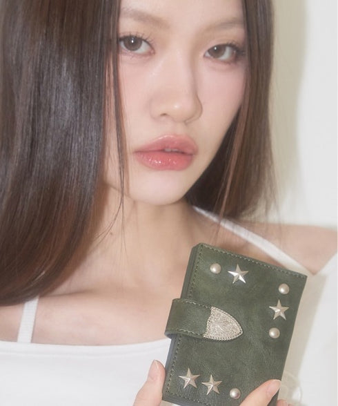 ILLIGO(イリゴ)/ミニ財布 ウェスタン アコーディオン カード ウォレット/WESTERN ACCORDION CARD WALLET | AT6252070 | カーキ