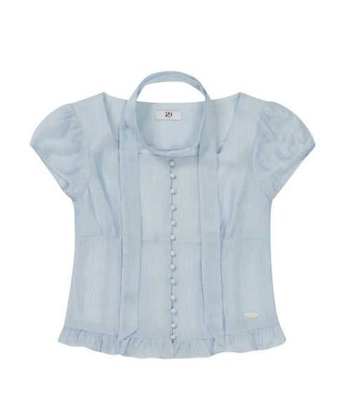ILLIGO(イリゴ)/チョーカー付き リボン タイ スクエアネック ブラウス/RIBBON TIE SQUARE NECK BLOUSE | AT2252071 | ブルー
