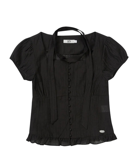 ILLIGO(イリゴ)/チョーカー付き リボン タイ スクエアネック ブラウス/RIBBON TIE SQUARE NECK BLOUSE | AT2252071 | ブラック