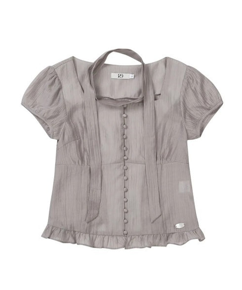 ILLIGO(イリゴ)/チョーカー付き リボン タイ スクエアネック ブラウス/RIBBON TIE SQUARE NECK BLOUSE | AT2252071 | グレー