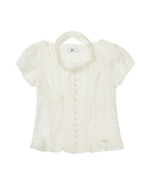 ILLIGO(イリゴ)/チョーカー付き リボン タイ スクエアネック ブラウス/RIBBON TIE SQUARE NECK BLOUSE | AT2252071 | クリーム