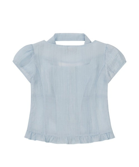 ILLIGO(イリゴ)/チョーカー付き リボン タイ スクエアネック ブラウス/RIBBON TIE SQUARE NECK BLOUSE | AT2252071 | ブルー