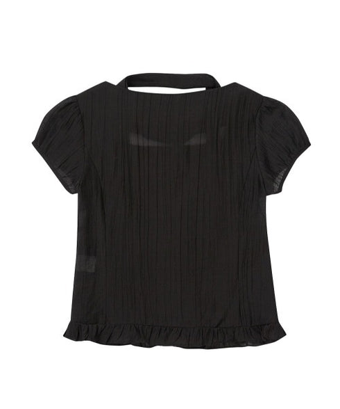 ILLIGO(イリゴ)/チョーカー付き リボン タイ スクエアネック ブラウス/RIBBON TIE SQUARE NECK BLOUSE | AT2252071 | ブラック