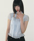 ILLIGO(イリゴ)/チョーカー付き リボン タイ スクエアネック ブラウス/RIBBON TIE SQUARE NECK BLOUSE | AT2252071 | ブルー