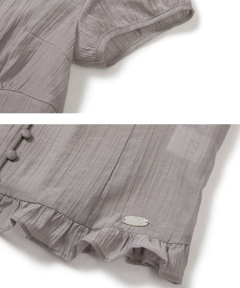 ILLIGO(イリゴ)/チョーカー付き リボン タイ スクエアネック ブラウス/RIBBON TIE SQUARE NECK BLOUSE | AT2252071 | グレー