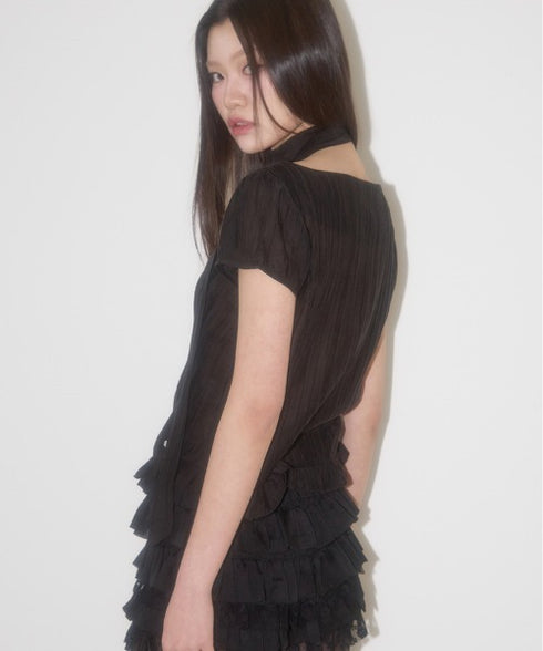 ILLIGO(イリゴ)/チョーカー付き リボン タイ スクエアネック ブラウス/RIBBON TIE SQUARE NECK BLOUSE | AT2252071 | ブラック