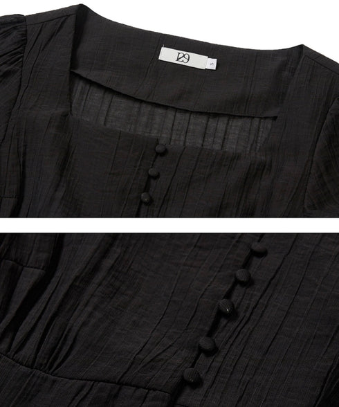 ILLIGO(イリゴ)/チョーカー付き リボン タイ スクエアネック ブラウス/RIBBON TIE SQUARE NECK BLOUSE | AT2252071 | ブラック