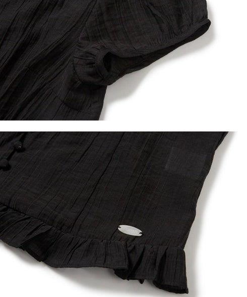 ILLIGO(イリゴ)/チョーカー付き リボン タイ スクエアネック ブラウス/RIBBON TIE SQUARE NECK BLOUSE | AT2252071 | ブラック