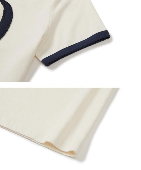 ILLIGO(イリゴ)/ロゴパッチ 刺繍 Tシャツ 半袖/129 LOGO PATCH T-SHIRT | AT2252072 | クリーム