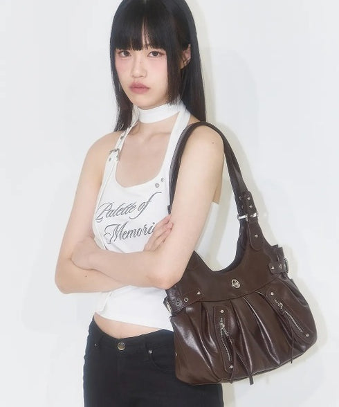ILLIGO(イリゴ)/2WAY バックル ショルダー トートバッグ/AMBER BUCKLE SHOULDER BAG | AT1252073 | ブラウン