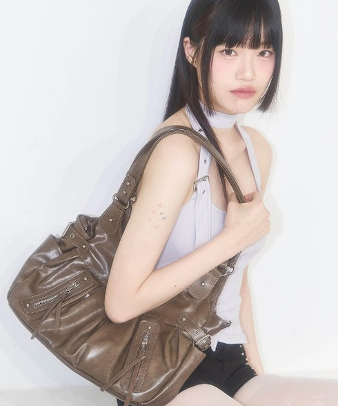 ILLIGO(イリゴ)/2WAY バックル ショルダー トートバッグ/AMBER BUCKLE SHOULDER BAG | AT1252073 | ベージュ