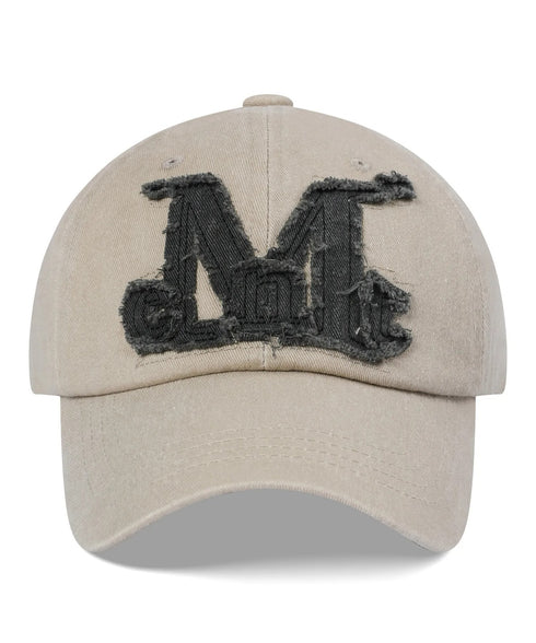 MUCENT(ムセント)/ヴィンテージ ウォッシング アップリケ ベースボール キャップ サイズ調整可能/VINTAGE WASHING APPLIQUE BALL CAP | AT5252074 | ベージュ