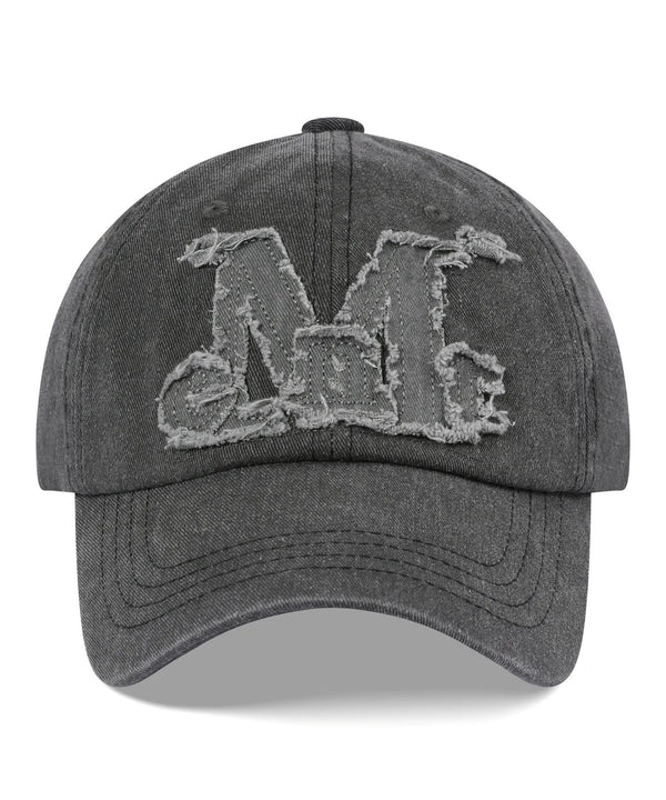 MUCENT(ムセント)/ヴィンテージ ウォッシング アップリケ ベースボール キャップ サイズ調整可能/VINTAGE WASHING APPLIQUE BALL CAP | AT5252074 | グレー