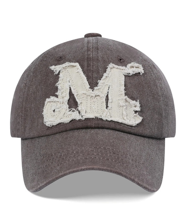 MUCENT(ムセント)/ヴィンテージ ウォッシング アップリケ ベースボール キャップ サイズ調整可能/VINTAGE WASHING APPLIQUE BALL CAP | AT5252074 | ホワイト