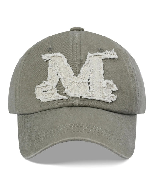 MUCENT(ムセント)/ヴィンテージ ウォッシング アップリケ ベースボール キャップ サイズ調整可能/VINTAGE WASHING APPLIQUE BALL CAP | AT5252074 | カーキ