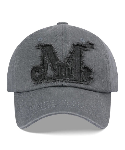 MUCENT(ムセント)/ヴィンテージ ウォッシング アップリケ ベースボール キャップ サイズ調整可能/VINTAGE WASHING APPLIQUE BALL CAP | AT5252074 | ブラック