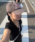 MUCENT(ムセント)/ヴィンテージ ウォッシング アップリケ ベースボール キャップ サイズ調整可能/VINTAGE WASHING APPLIQUE BALL CAP | AT5252074 | チョコ