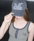 MUCENT(ムセント)/ヴィンテージ ウォッシング アップリケ ベースボール キャップ サイズ調整可能/VINTAGE WASHING APPLIQUE BALL CAP | AT5252074 | グレー