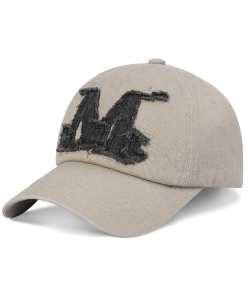 MUCENT(ムセント)/ヴィンテージ ウォッシング アップリケ ベースボール キャップ サイズ調整可能/VINTAGE WASHING APPLIQUE BALL CAP | AT5252074 | ベージュ