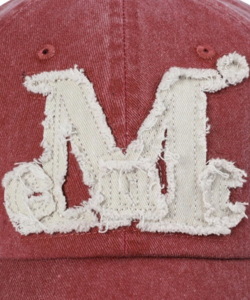 MUCENT(ムセント)/ヴィンテージ ウォッシング アップリケ ベースボール キャップ サイズ調整可能/VINTAGE WASHING APPLIQUE BALL CAP | AT5252074 | レッド