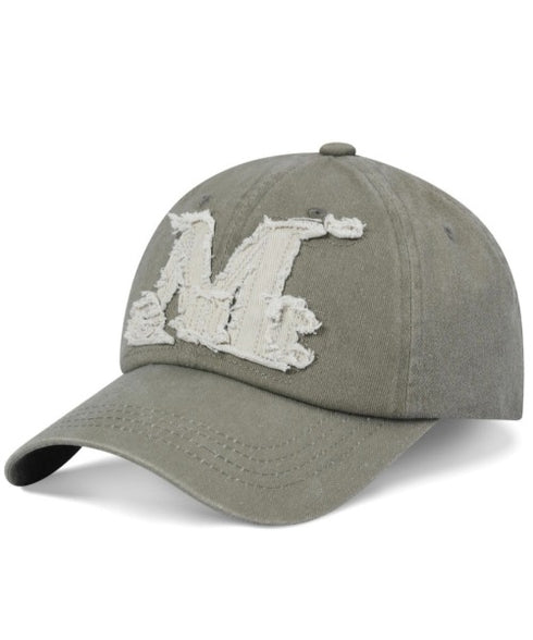 MUCENT(ムセント)/ヴィンテージ ウォッシング アップリケ ベースボール キャップ サイズ調整可能/VINTAGE WASHING APPLIQUE BALL CAP | AT5252074 | カーキ