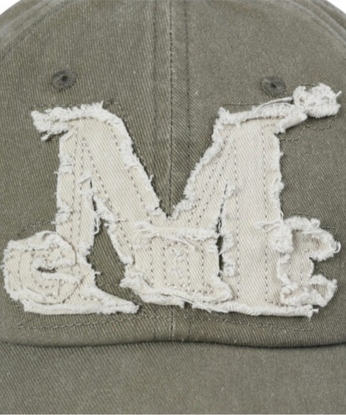 MUCENT(ムセント)/ヴィンテージ ウォッシング アップリケ ベースボール キャップ サイズ調整可能/VINTAGE WASHING APPLIQUE BALL CAP | AT5252074 | カーキ