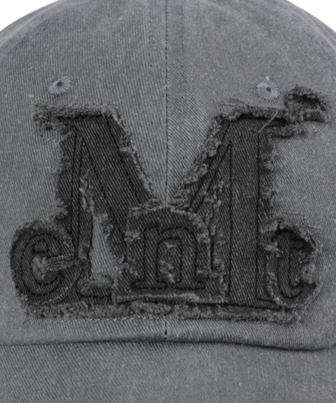 MUCENT(ムセント)/ヴィンテージ ウォッシング アップリケ ベースボール キャップ サイズ調整可能/VINTAGE WASHING APPLIQUE BALL CAP | AT5252074 | ブラック