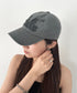 MUCENT(ムセント)/ヴィンテージ ウォッシング アップリケ ベースボール キャップ サイズ調整可能/VINTAGE WASHING APPLIQUE BALL CAP | AT5252074 | ブラック