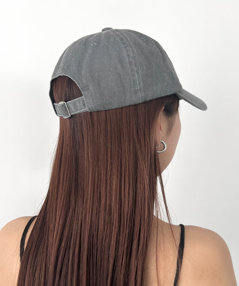 MUCENT(ムセント)/ヴィンテージ ウォッシング アップリケ ベースボール キャップ サイズ調整可能/VINTAGE WASHING APPLIQUE BALL CAP | AT5252074 | ブラック