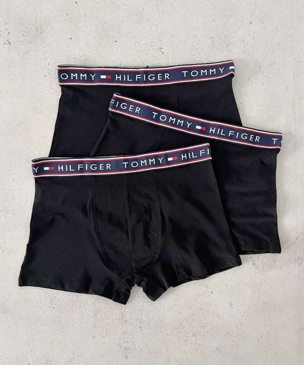 TOMMY HILFIGER(トミーヒルフィガー)/Tommy Men's 3Pack Boxers/コットン ストレッチ ボクサーパンツ 3枚セット 3枚組 | IM2252086 | ブラック