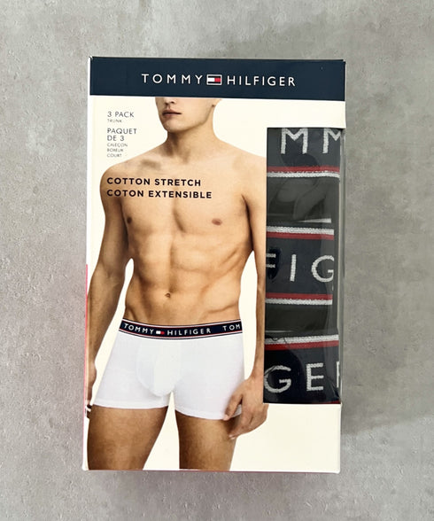TOMMY HILFIGER(トミーヒルフィガー)/Tommy Men's 3Pack Boxers/コットン ストレッチ ボクサーパンツ 3枚セット 3枚組 | IM2252086 | ブラック
