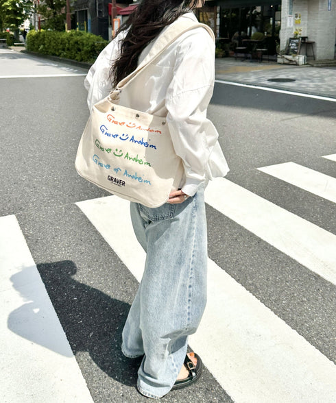 GRAVER(グレーバー)/別注 A4対応 プリント コットン アジャスターベルト キャンバスショルダーバッグ | AT1252088 | その他2