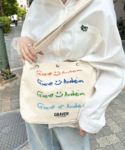 GRAVER(グレーバー)/別注 A4対応 プリント コットン アジャスターベルト キャンバスショルダーバッグ | AT1252088 | その他2