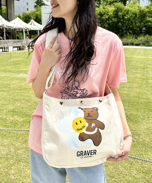 GRAVER(グレーバー)/別注 A4対応 プリント コットン アジャスターベルト キャンバスショルダーバッグ | AT1252088 | その他10