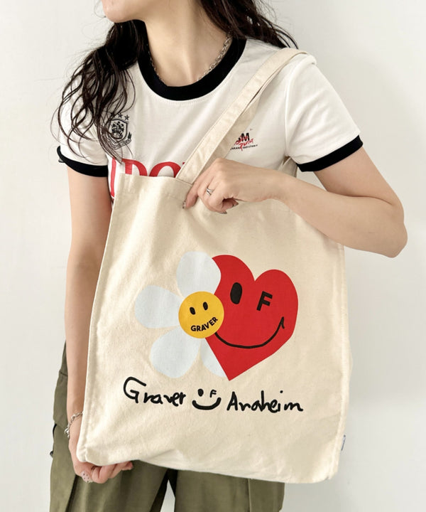 GRAVER(グレーバー)/別注 A4対応 大容量 プリント コットン キャンバス トートバッグ | AT1252089 | その他1