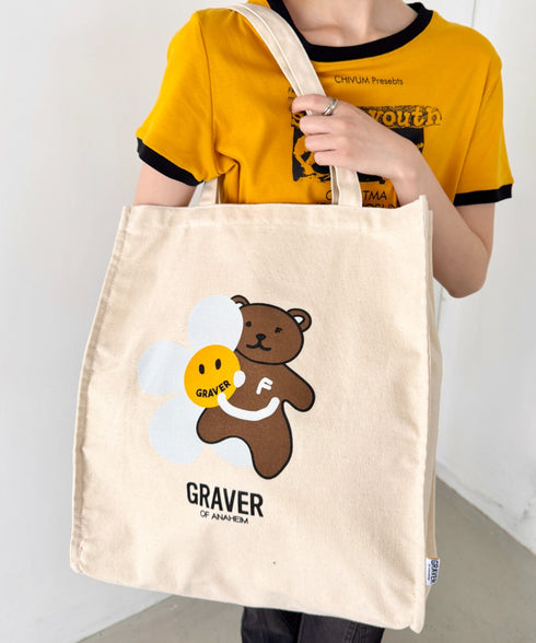 GRAVER(グレーバー)/別注 A4対応 大容量 プリント コットン キャンバス トートバッグ | AT1252089 | その他10