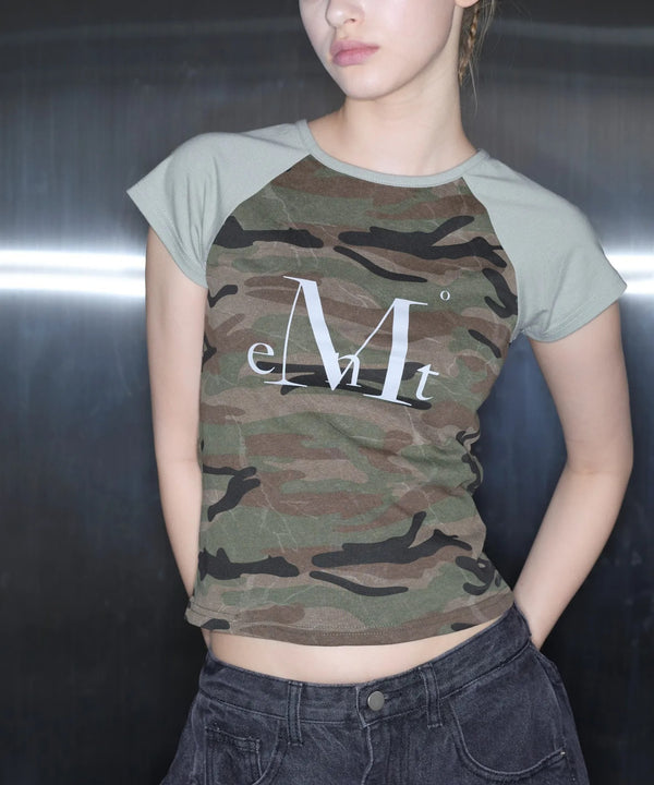 MUCENT(ムセント)/迷彩 カモフラ スリムフィット 半袖 Tシャツ/RUFFIN CAMO RAGLAN SLIM FIT HALF T | AT2252079 | ベージュ