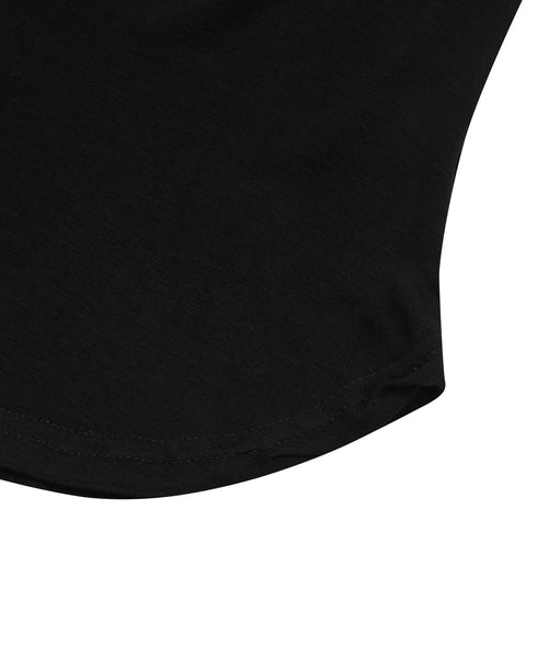 MUCENT(ムセント)/Uネック 裾ラウンド クロップド 半袖 Tシャツ/U-NECK CROP HALF T | AT2252080 | ブラック