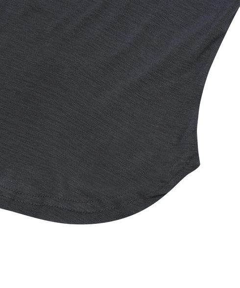 MUCENT(ムセント)/Uネック 裾ラウンド クロップド 半袖 Tシャツ/U-NECK CROP HALF T | AT2252080 | チャコールグレー