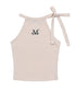 MUCENT(ムセント)/リボン クロップド ホルターネック タンクトップ/Bow-up Ribbon Crop Halter Sleeveless | AT2252081 | ベージュ