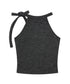 MUCENT(ムセント)/リボン クロップド ホルターネック タンクトップ/Bow-up Ribbon Crop Halter Sleeveless | AT2252081 | チャコールグレー