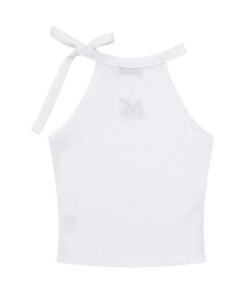 MUCENT(ムセント)/リボン クロップド ホルターネック タンクトップ/Bow-up Ribbon Crop Halter Sleeveless | AT2252081 | ホワイト