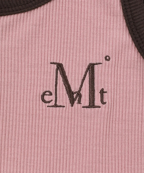 MUCENT(ムセント)/配色 ボタン リブ タンクトップ/COLOR-POP BUTTON CROP SLEEVELESS | AT2252082 | ピンク