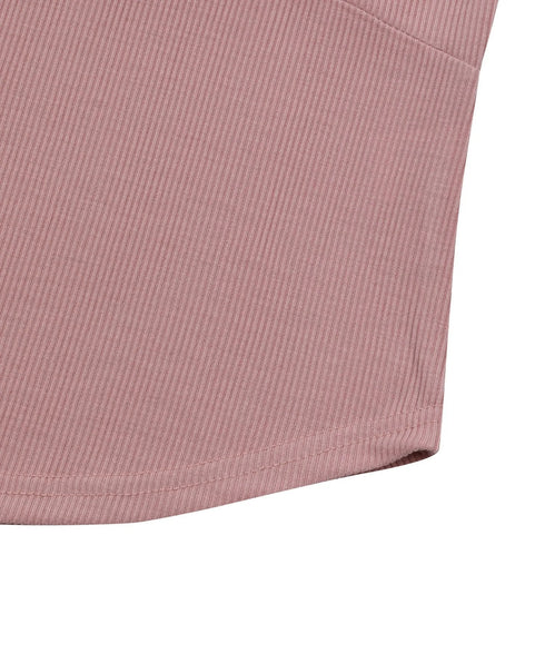 MUCENT(ムセント)/配色 ボタン リブ タンクトップ/COLOR-POP BUTTON CROP SLEEVELESS | AT2252082 | ピンク