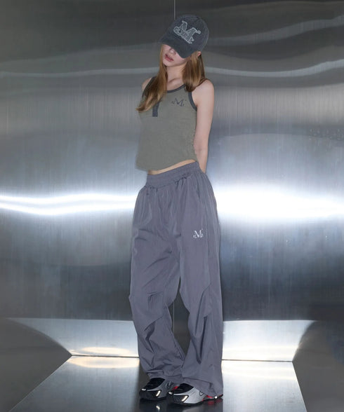 MUCENT(ムセント)/配色 ボタン リブ タンクトップ/COLOR-POP BUTTON CROP SLEEVELESS | AT2252082 | カーキ