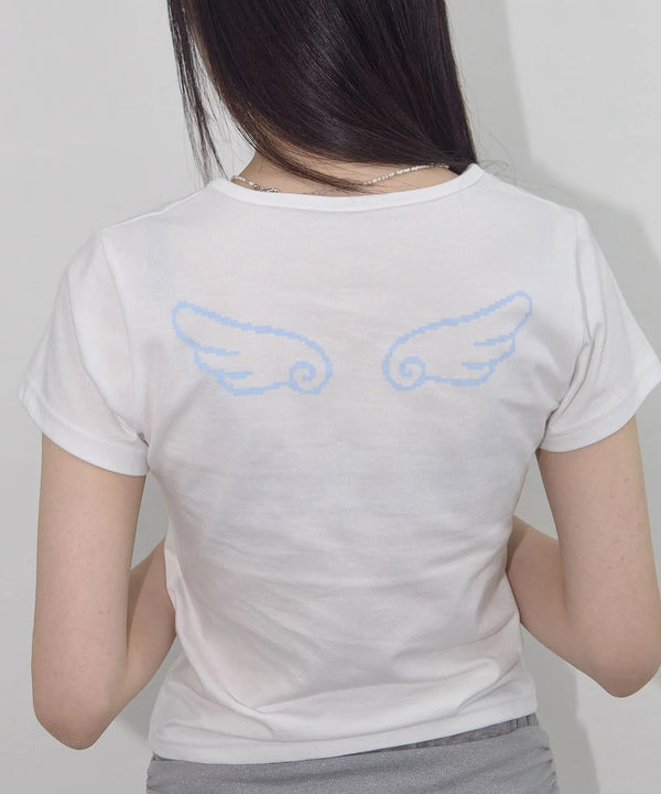 FANCY CLUB(ファンシークラブ)/エンジェル クロップド 半袖 Tシャツ/ANGEL MARK CROP TEE | AT2252084 | ホワイト