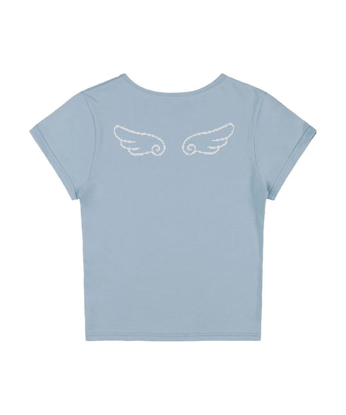 FANCY CLUB(ファンシークラブ)/エンジェル クロップド 半袖 Tシャツ/ANGEL MARK CROP TEE | AT2252084 | スカイブルー