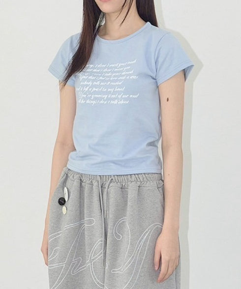 FANCY CLUB(ファンシークラブ)/エンジェル クロップド 半袖 Tシャツ/ANGEL MARK CROP TEE | AT2252084 | スカイブルー